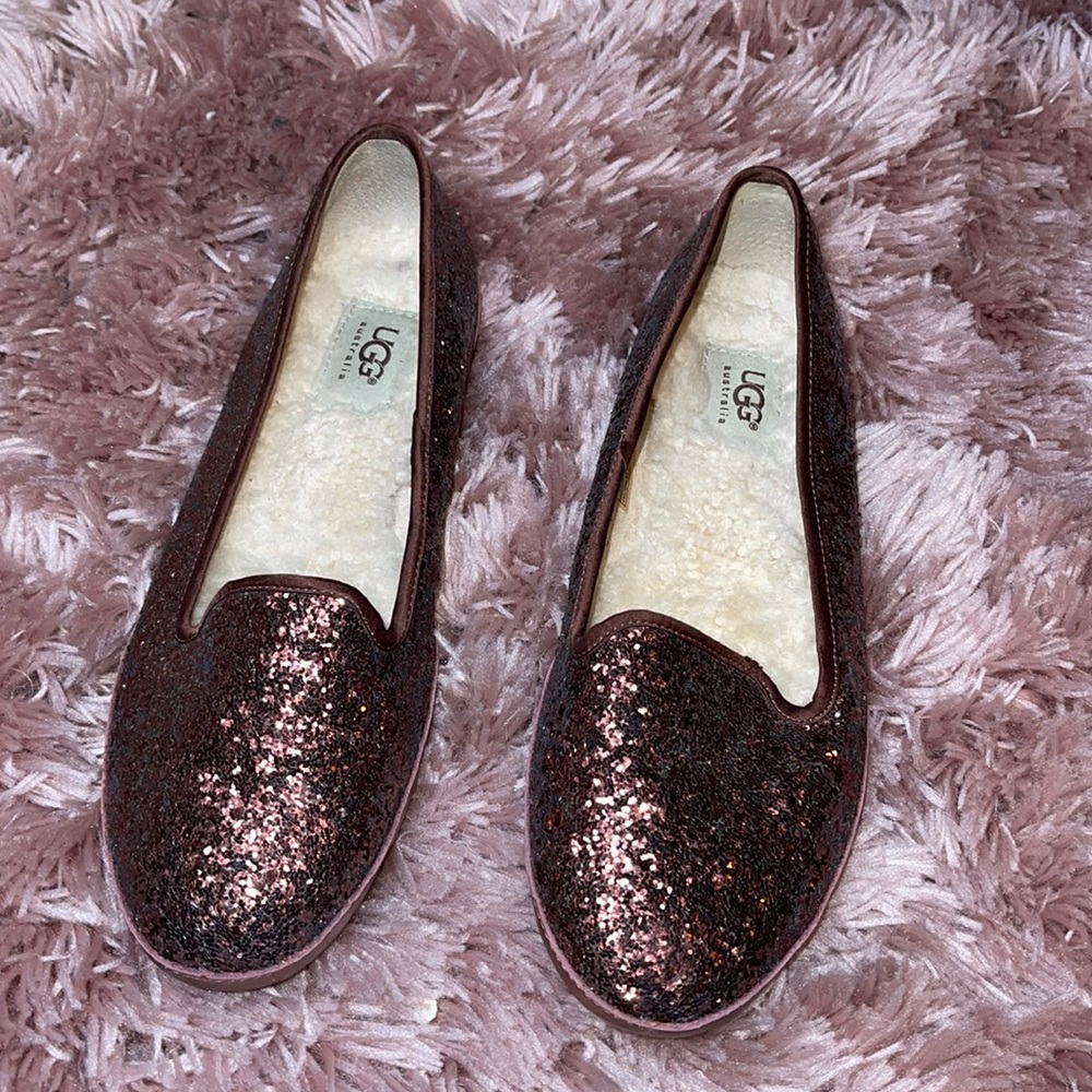 Maroon Sparkly Ugg flats